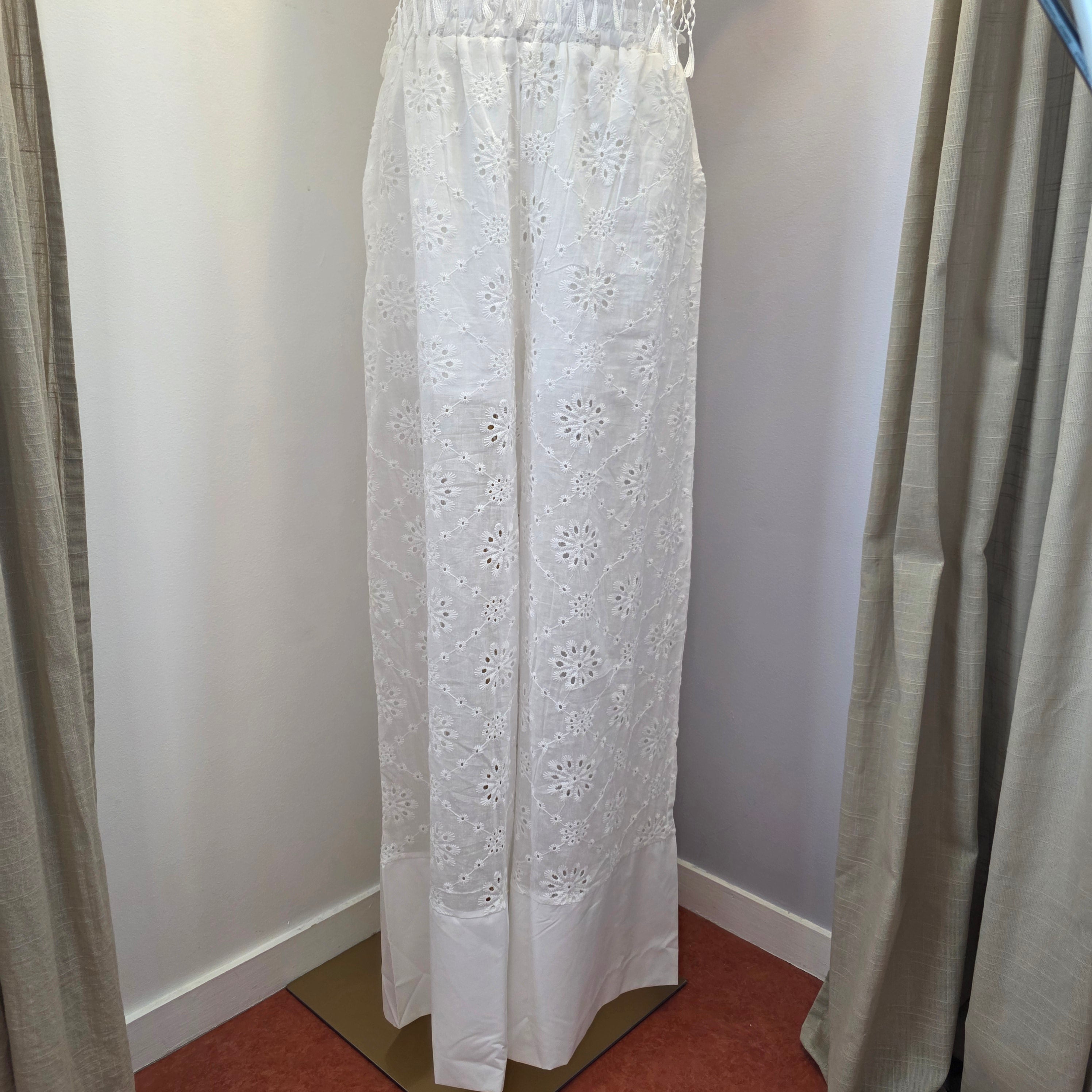 Pantalon Bohème Broderie Anglaise