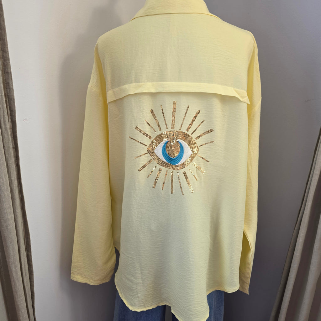 Chemise fluide oeil protecteur - Jaune pastel