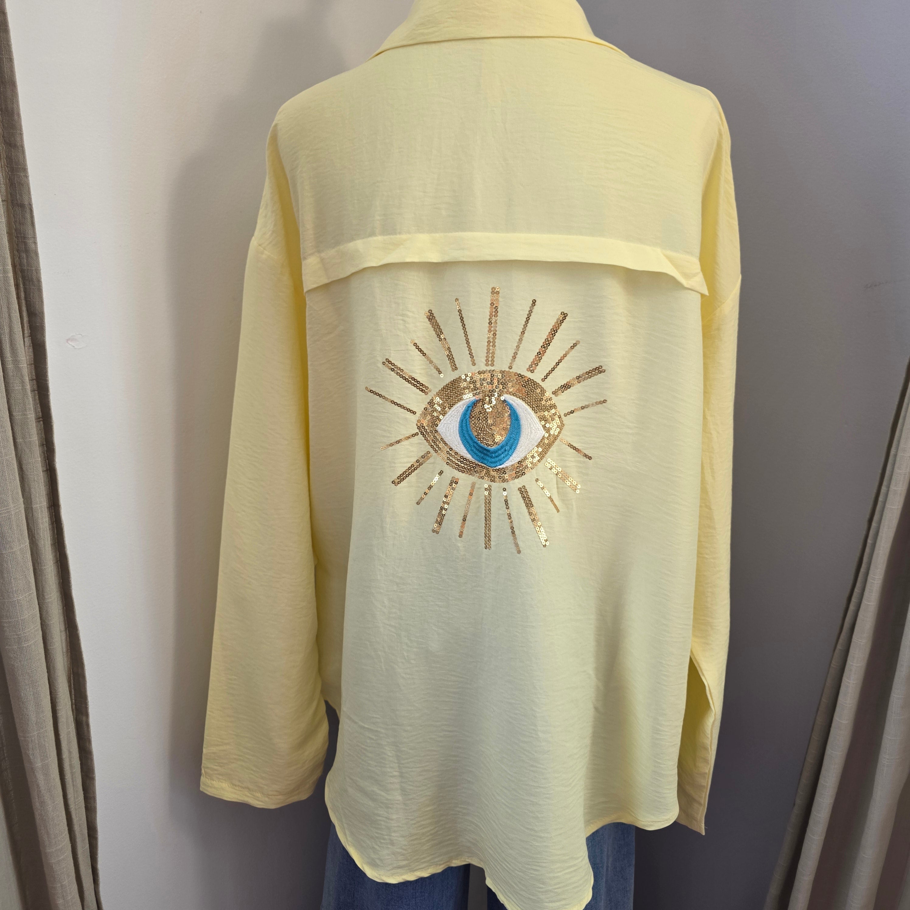 Chemise fluide oeil protecteur - Jaune pastel