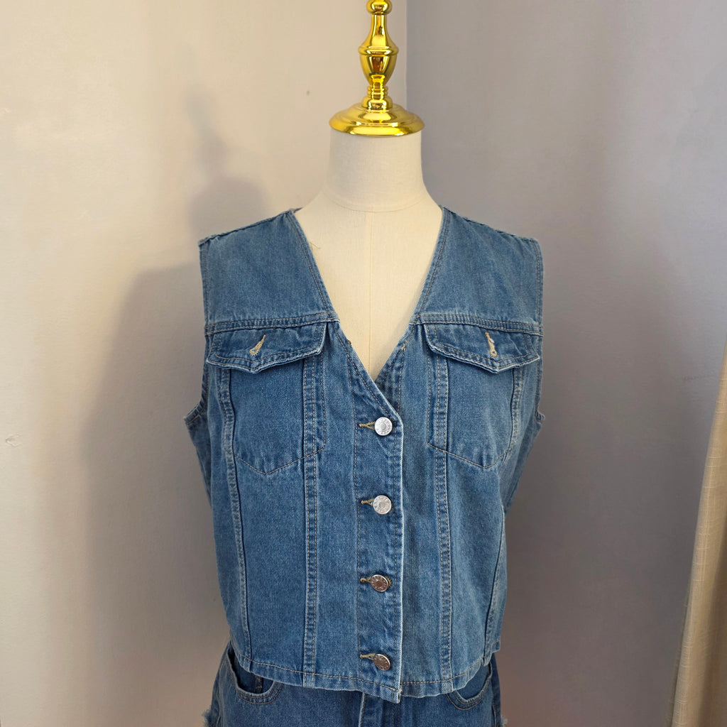 Veste sans manche en jeans
