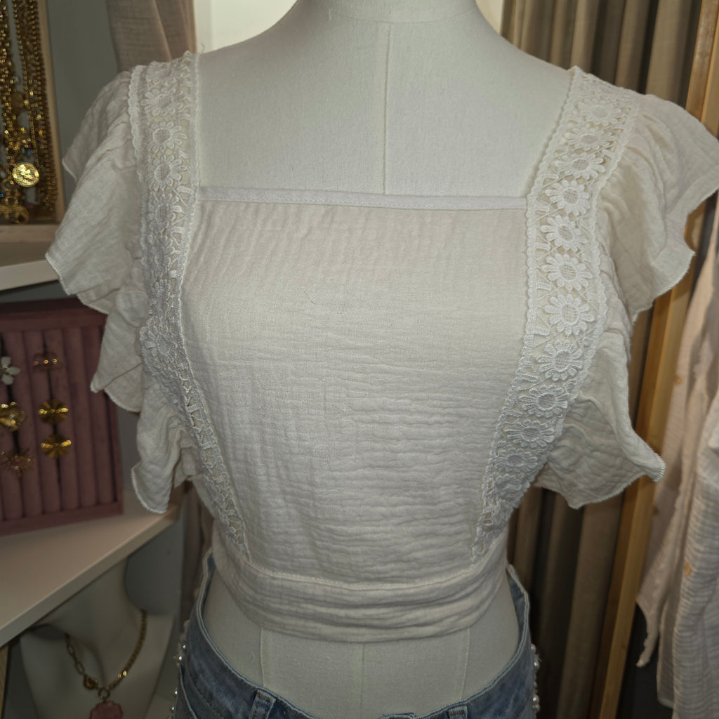 Top dentelle Bohème Beige