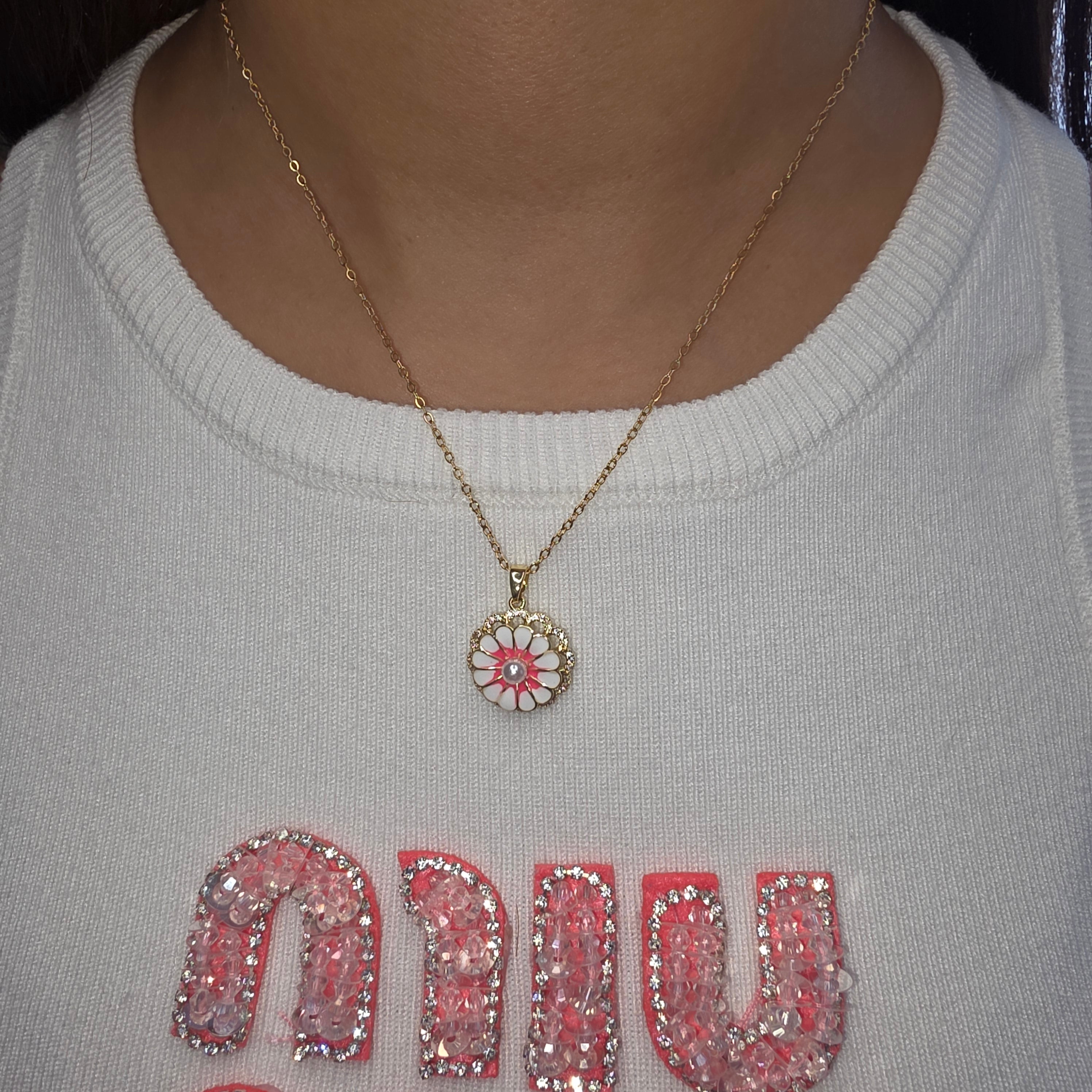 Collier Anti-Stress Marguerite Rose