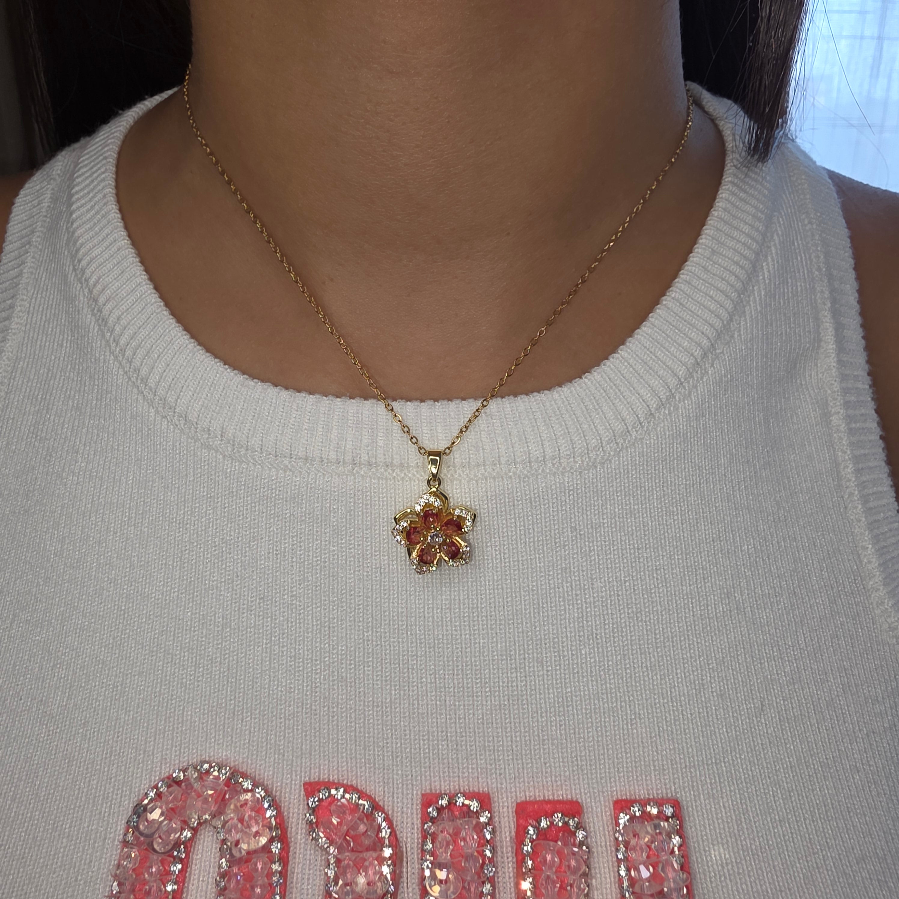 Collier Anti-Stress Fleur Royale Rose