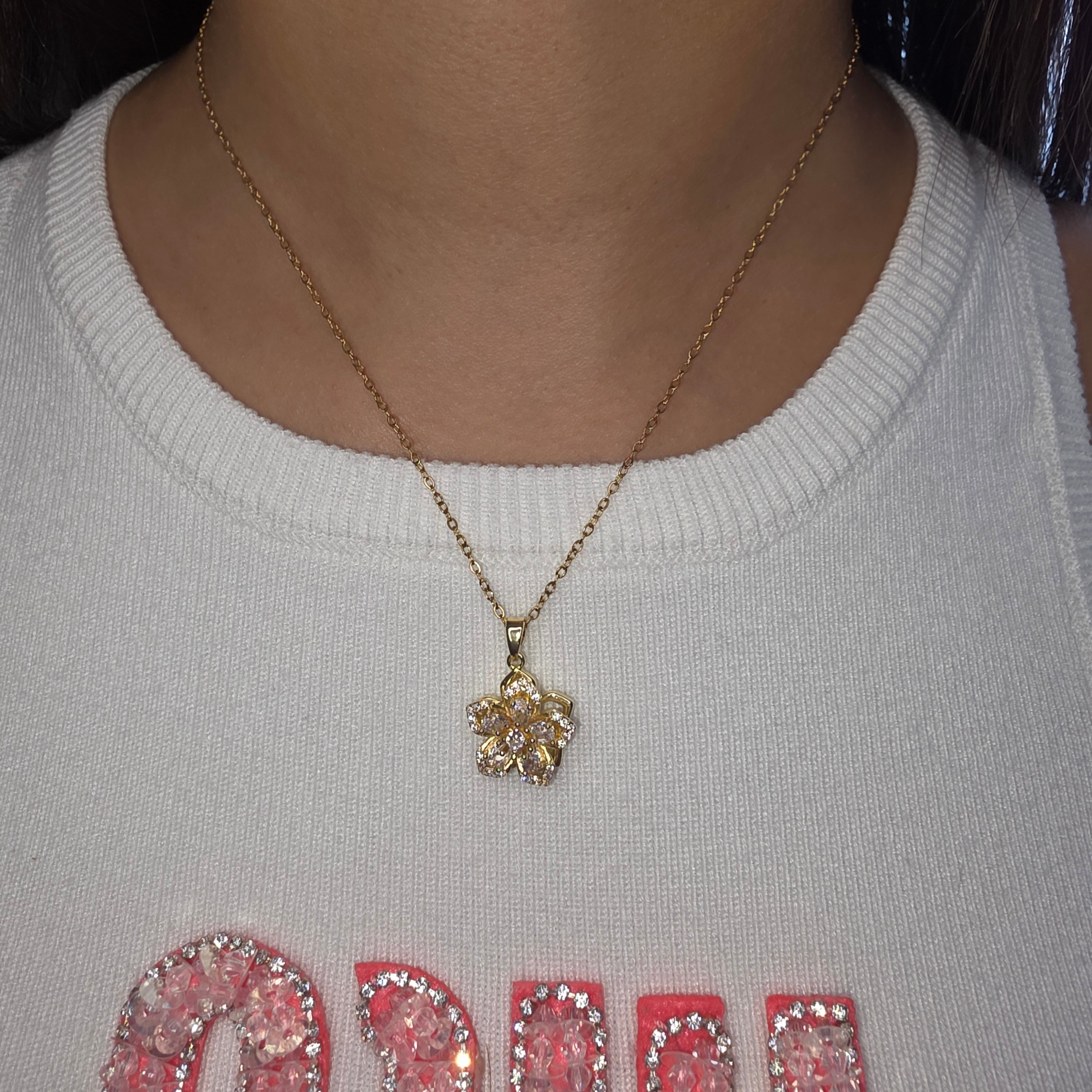 Collier Anti-Stress Fleur Royale Dorée