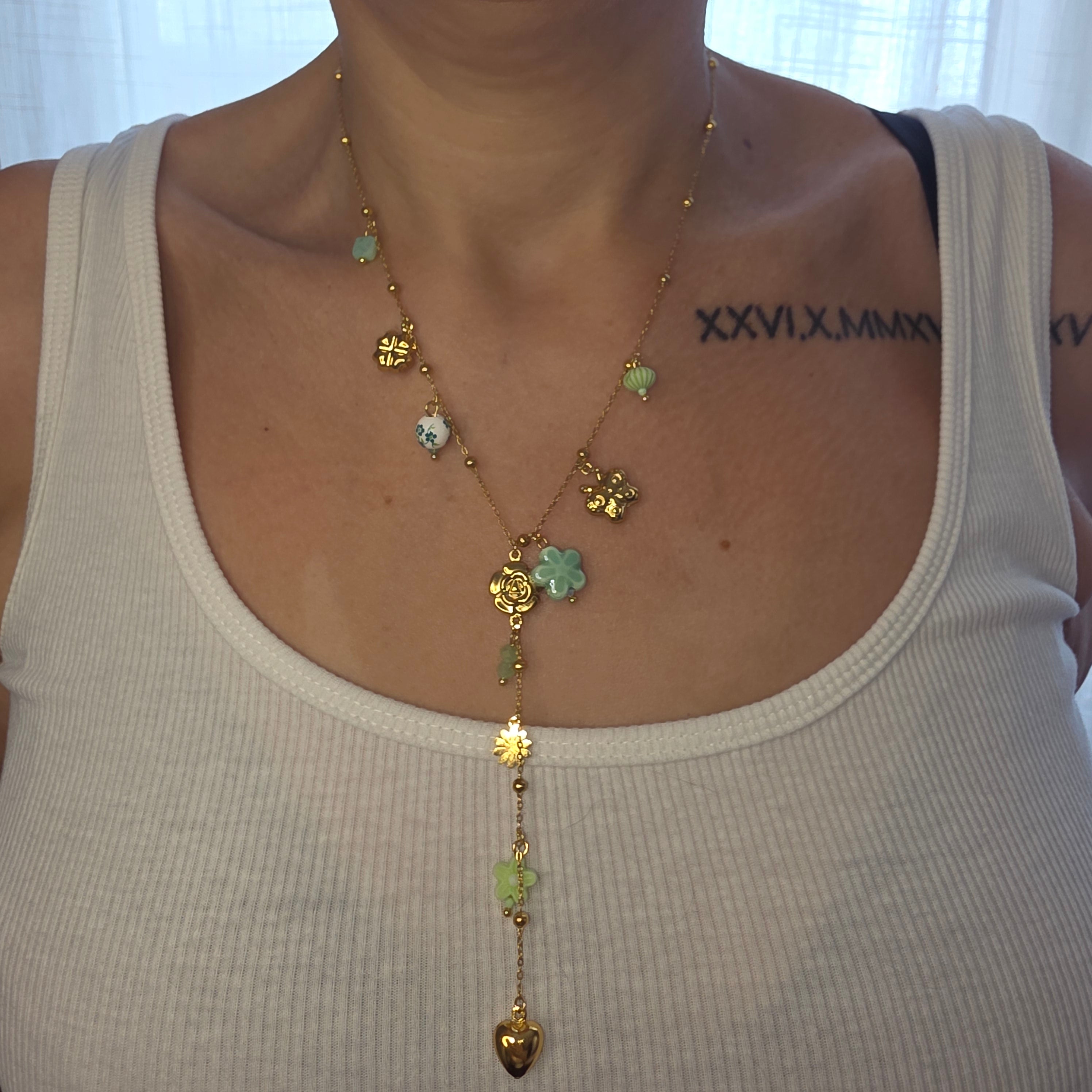 Collier Jardin Romantique Vert