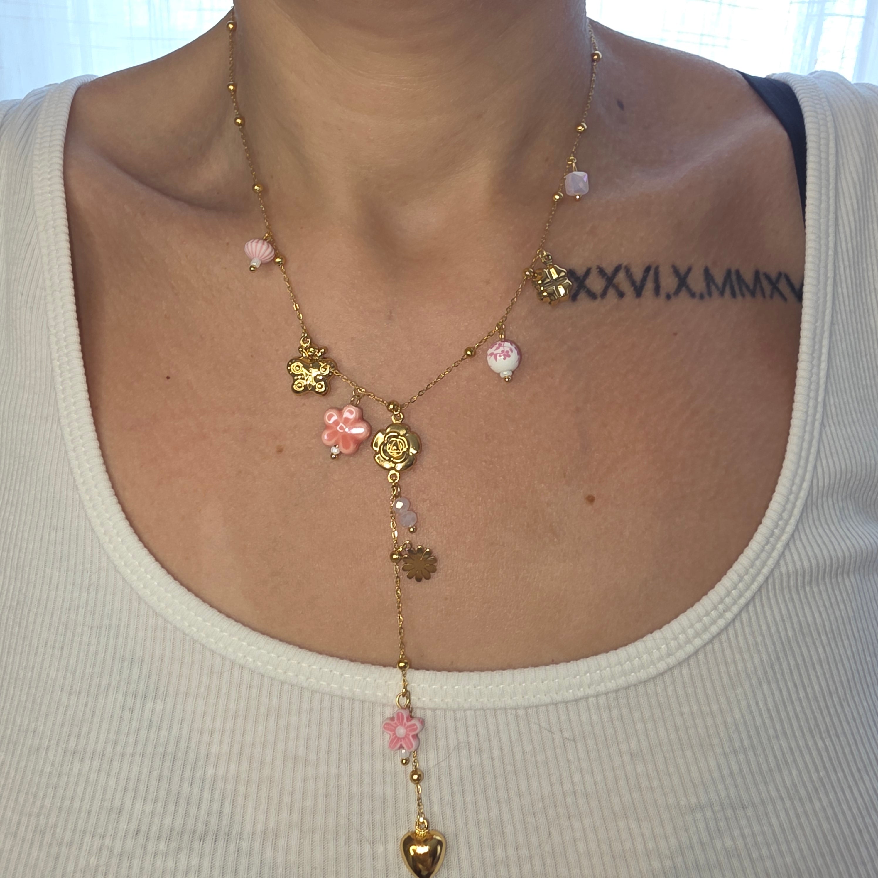 Collier Jardin Romantique Rose