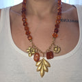 Collier Feuille Ambrée