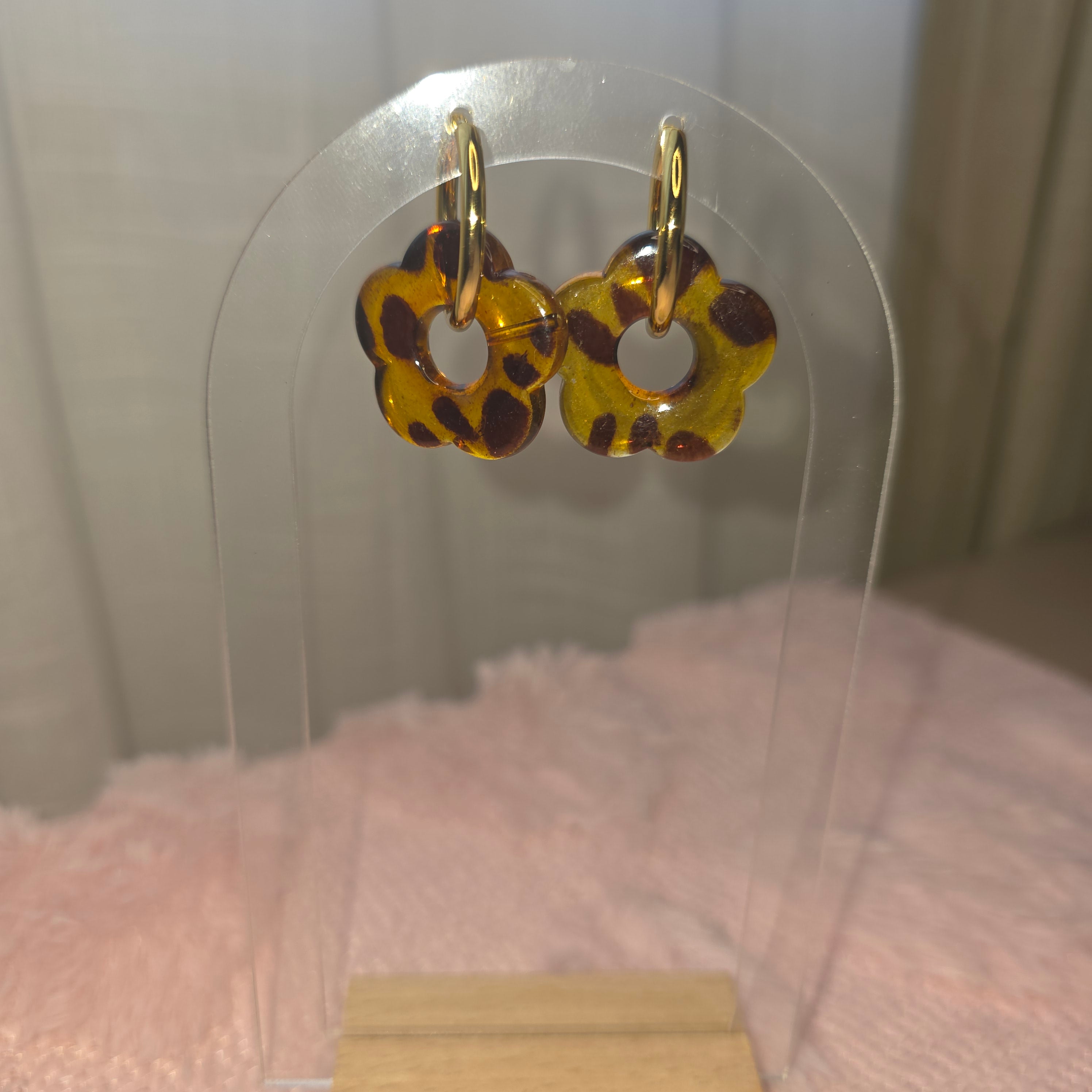 Boucles d'oreilles Flowers Léopard