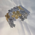 Bracelet Manchette fleurs Bicolores
