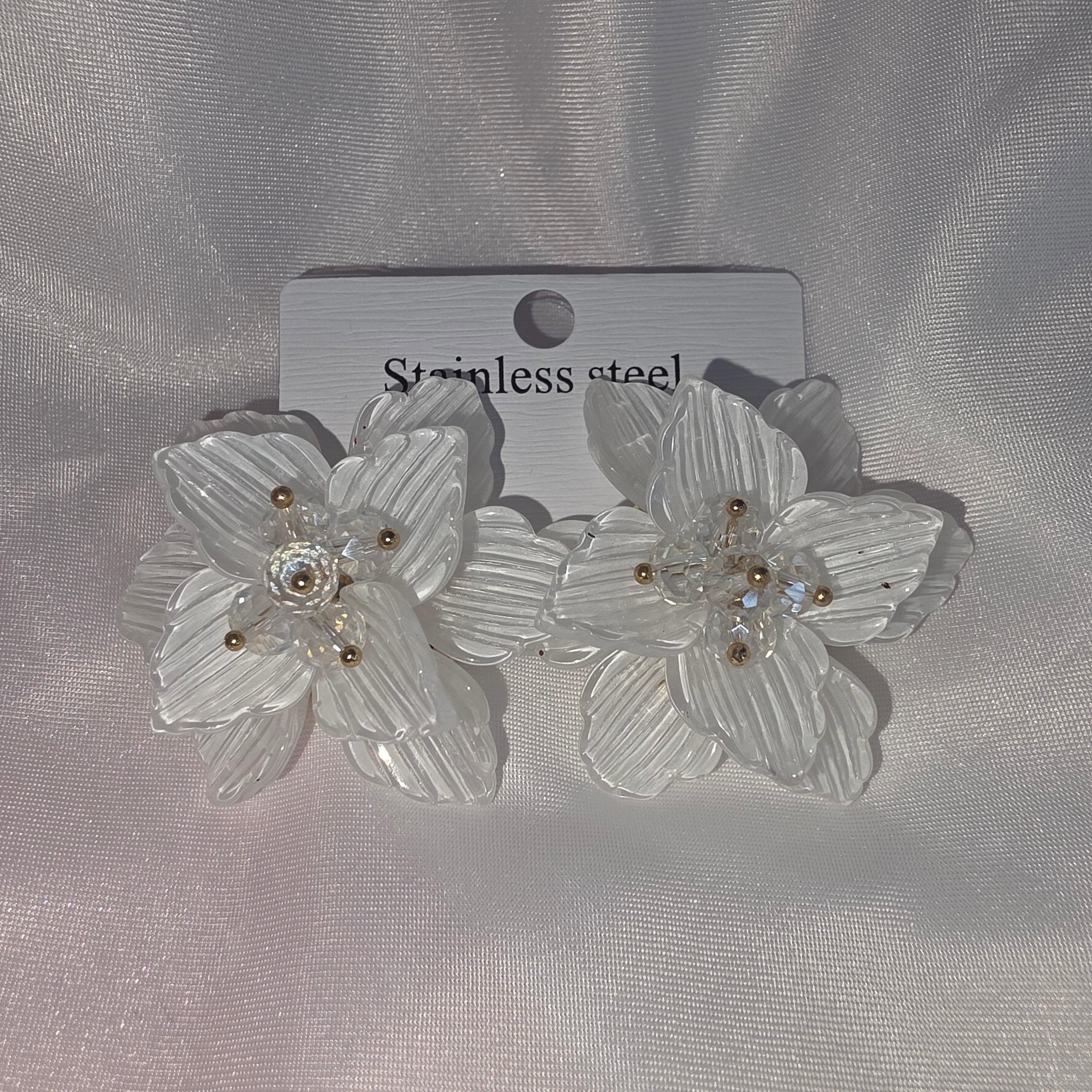 Boucles d'oreilles Cristalline Blanche