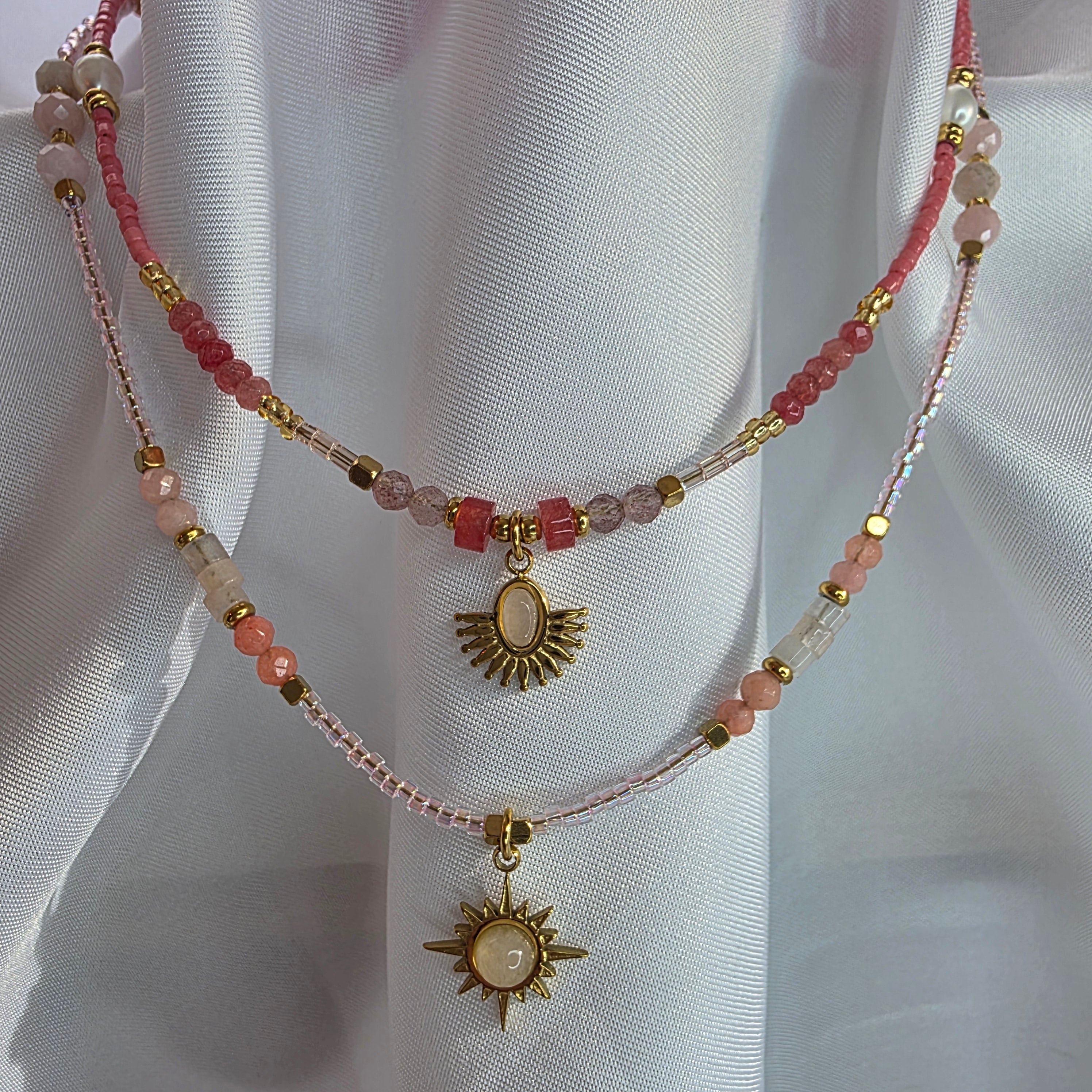 Collier Soleil Bohème Rose