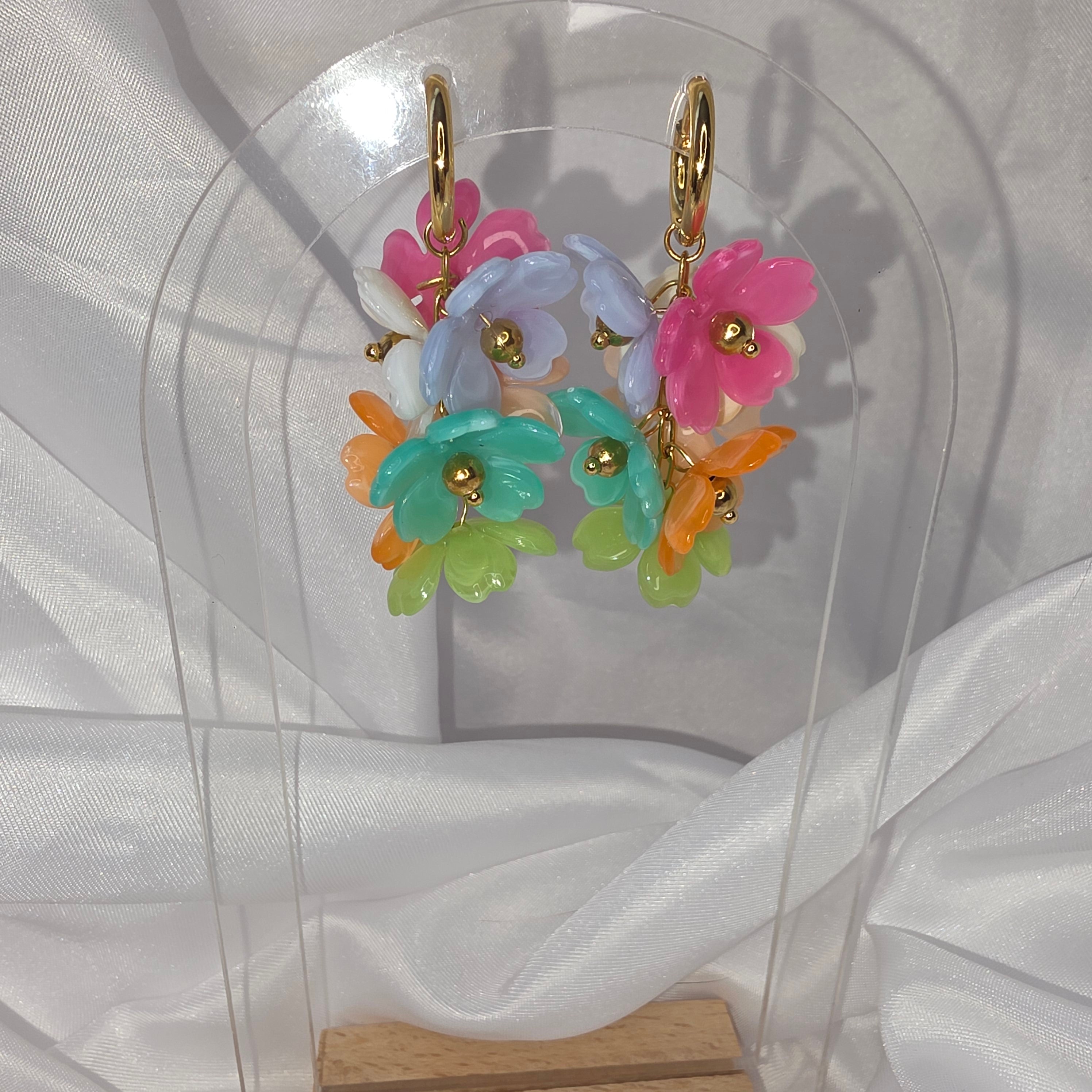 Boucles Fleurs multicolores