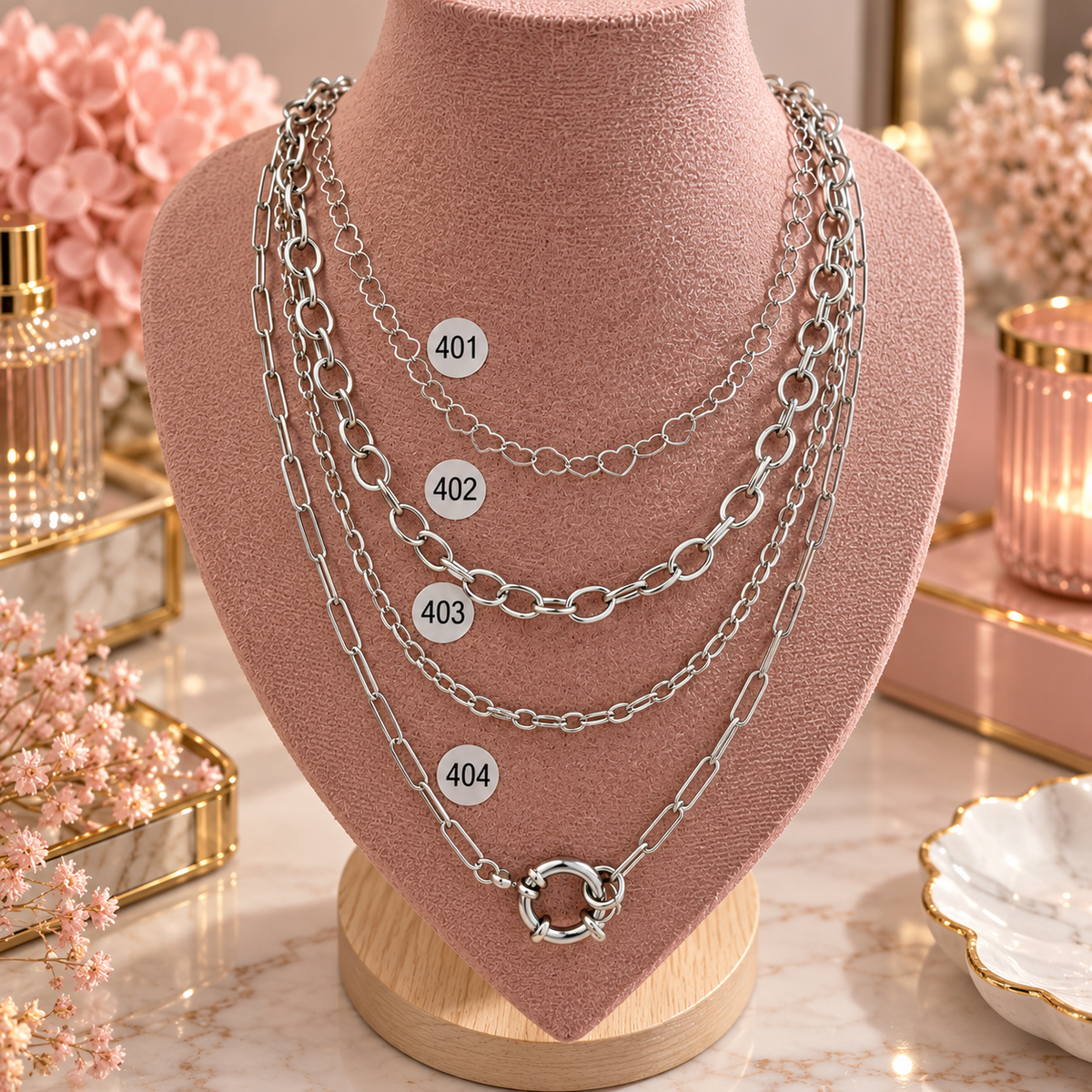 Collier argenté pour Charms