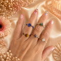 Bague élastique pierre naturelle
