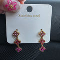 Boucles d'oreilles trèfle Mallaury Rose