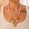 Collier Feuille Rosée