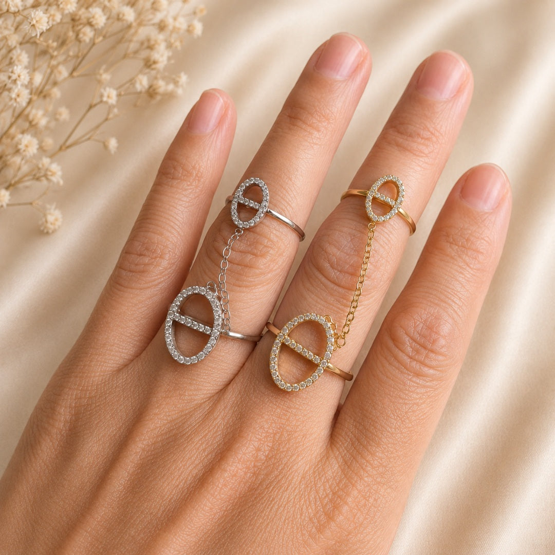 Bague chaîne Maille Marine Mathilda