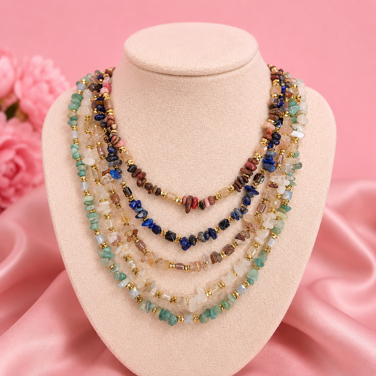 Collier Pierres naturelles Soumeya