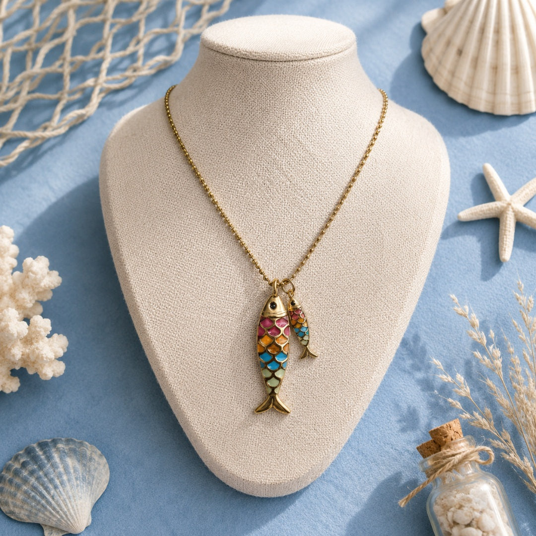 Collier Maman et bébé Sardines