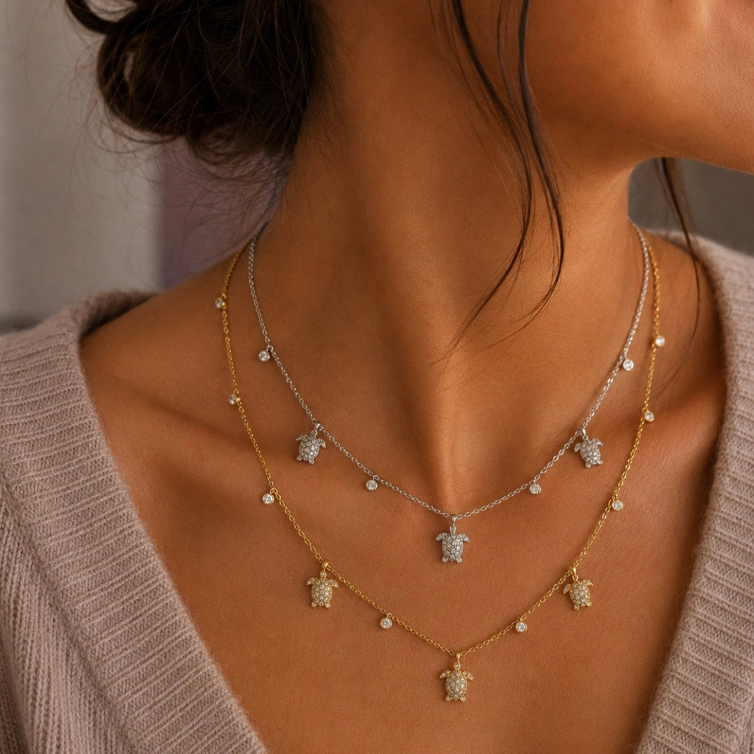Collier Tortue Strass