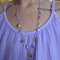 Collier Sautoir Breloques Lavande