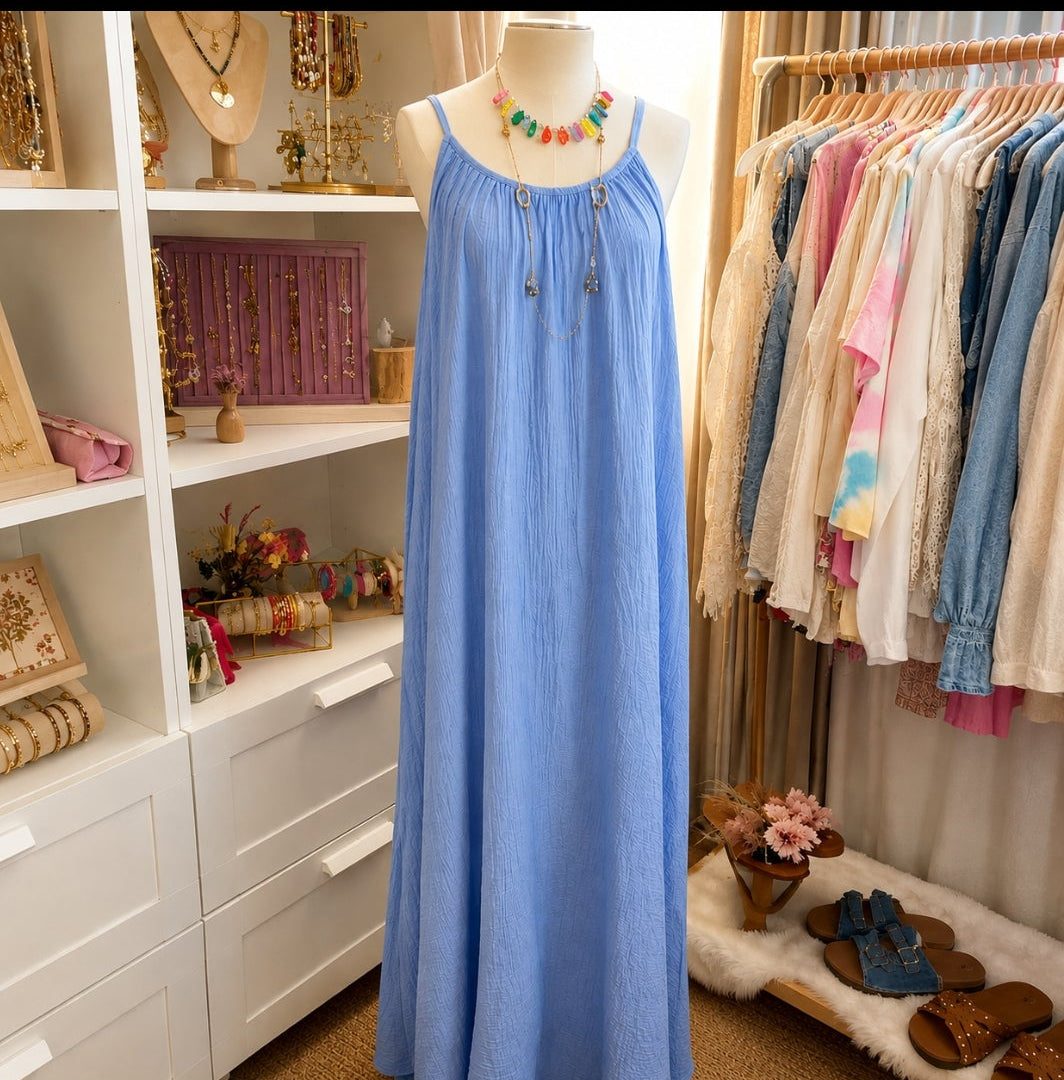 Robe Longue Gaze de Coton – Élégance Bohème - Différentes couleurs