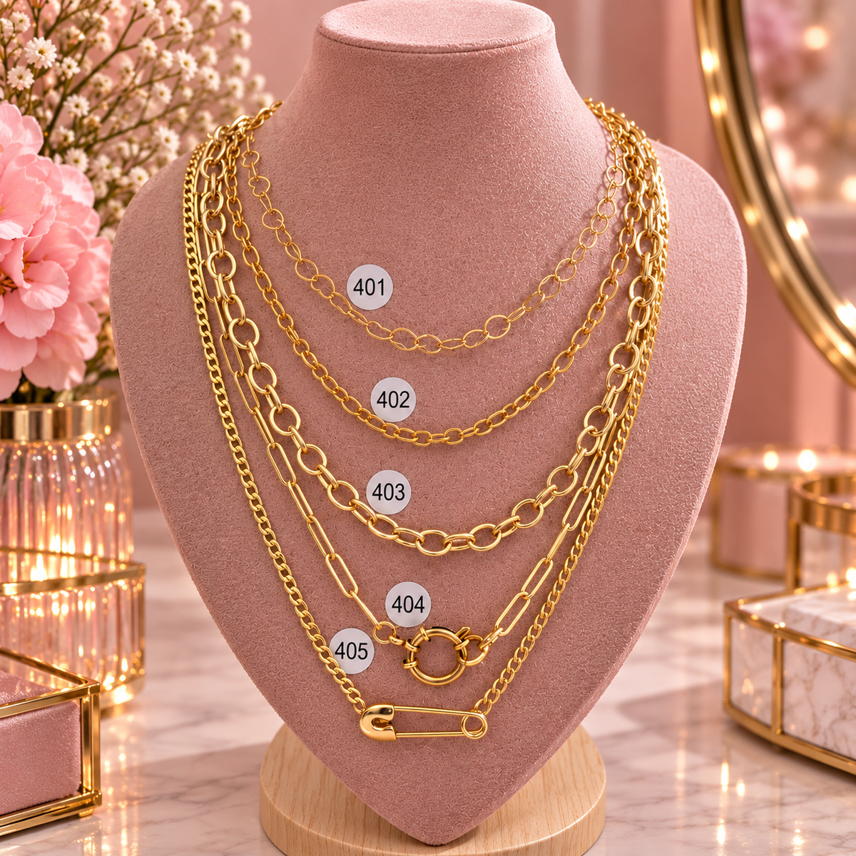 Collier doré pour Charms