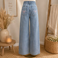 Jeans nœuds rosés