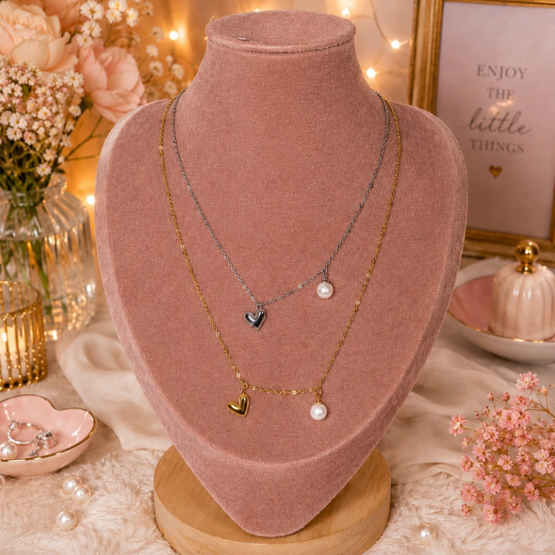 Collier Coeur et Perle