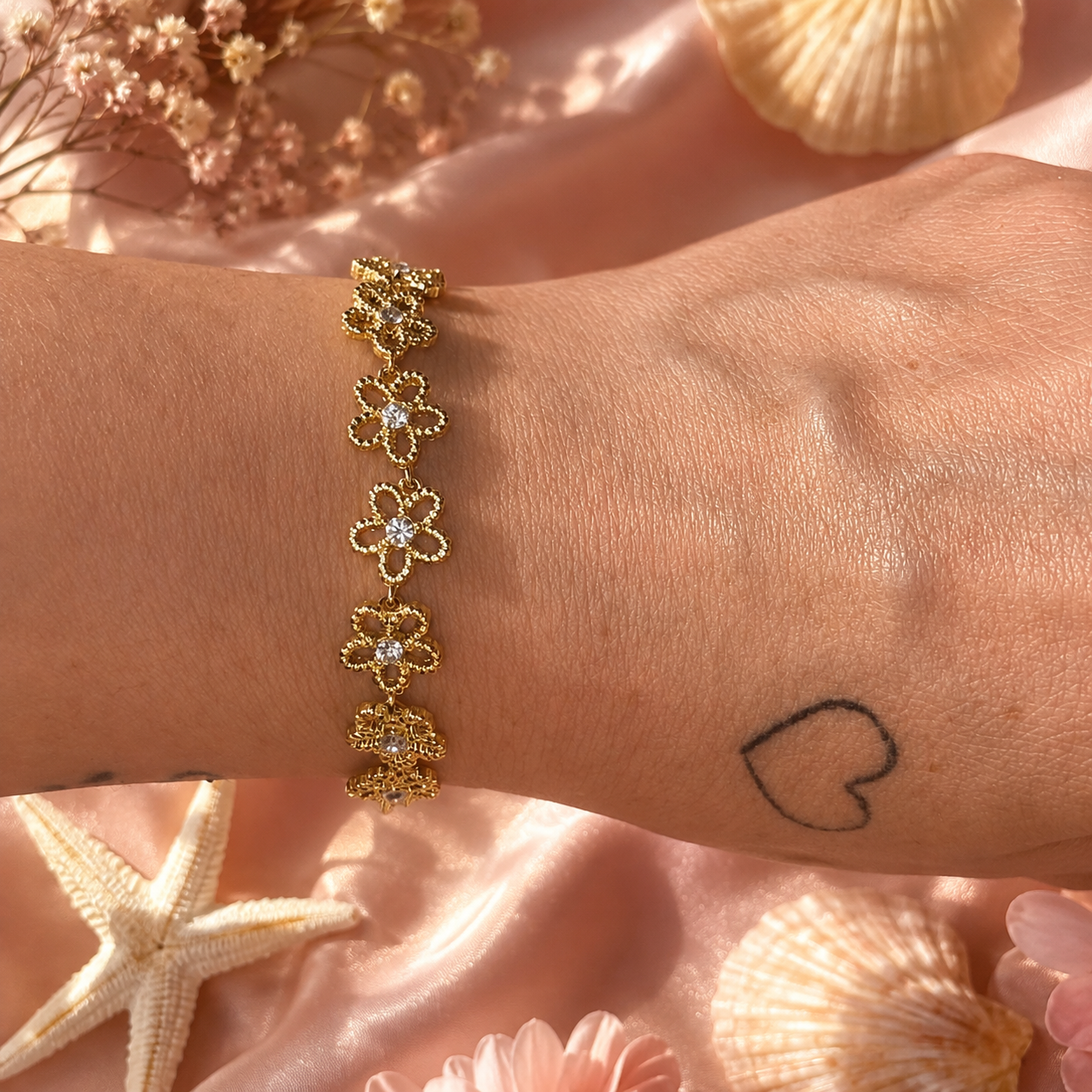 Bracelet Fleur Strass
