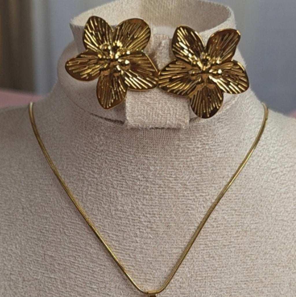 Ensemble collier et boucles d'oreilles Doréa