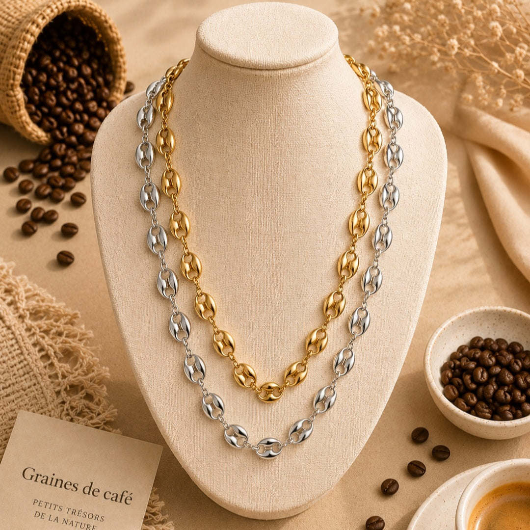 Collier Graines de café
