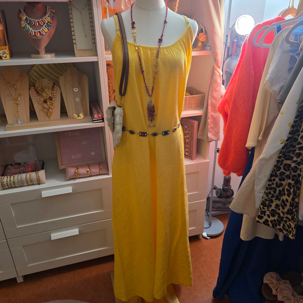 Vestido largo de gasa de algodón – Elegancia bohemia - Varios colores
